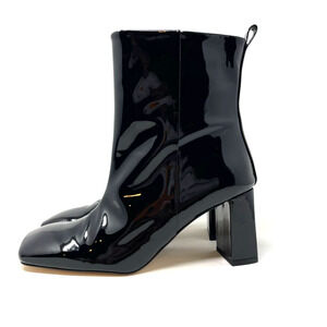 Good American Black Patent Leather Boots Size 8.5 Square Toe GA165P-X